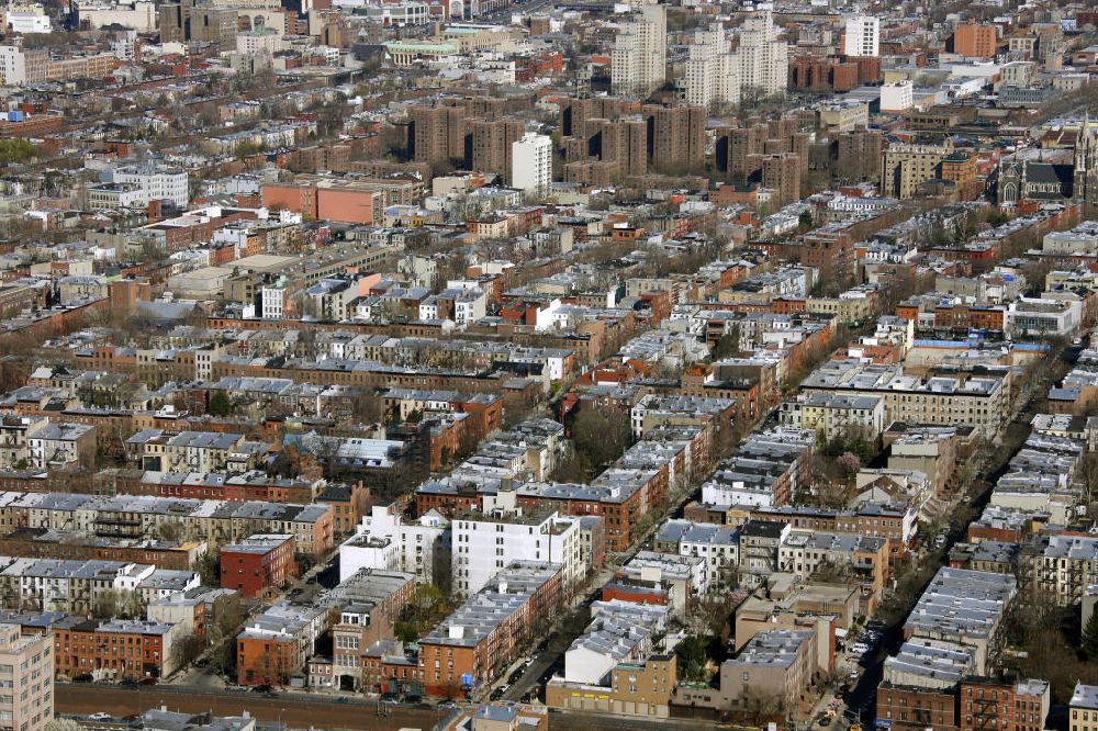 Luftaufnahme New York - Der Bezirk Red Hook im New Yorker Stadtteil Brooklyn