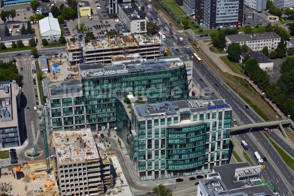 Luftaufnahme Warschau - Der Bürokomplex New City im Bezirk Mokotow in Warschau in Polen