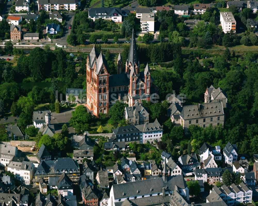 Limburg an der Lahn von oben - Der Dom zu Limburg in Limburg an der Lahn im Bundesland Hessen, Deutschland