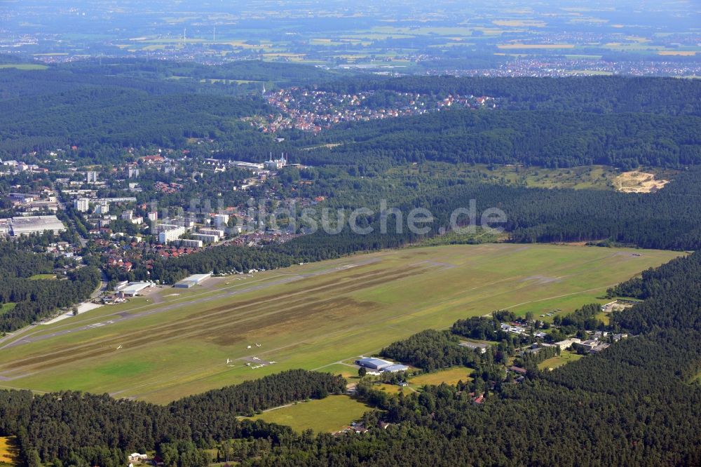 Luftaufnahme Oerlinghausen - Der Flugplatz Oerlinghausen im Kreis Lippe in Ostwestfalen-Lippe im Bundesland Nordrhein-Westfalen
