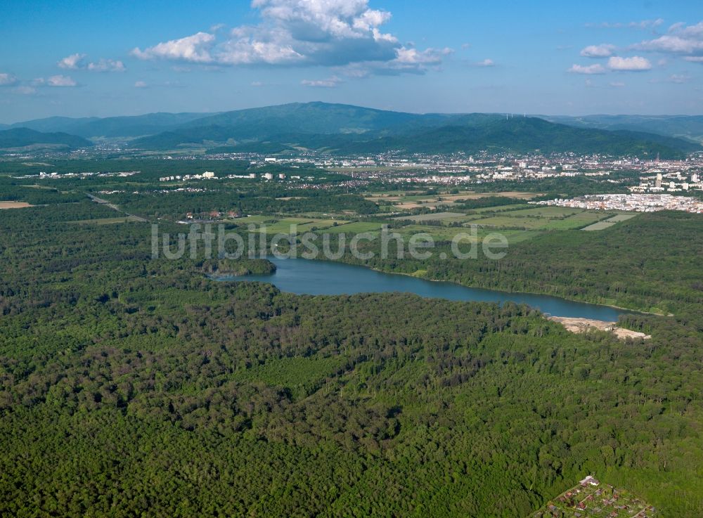 Luftbild Freiburg - Der Opfinger See im Stadtteil Mooswald in Freiburg im Bundesland Baden-Württemberg