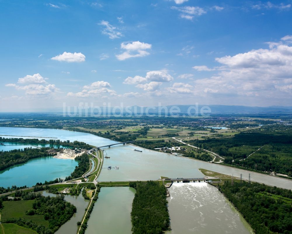 Luftaufnahme Kehl - Der Rhein bei Kehl im Bundesland Baden-Württemberg