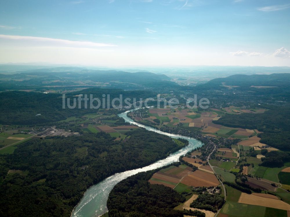 Luftaufnahme Schaffhausen - Der Rhein bei Schaffhausen in der Schweiz