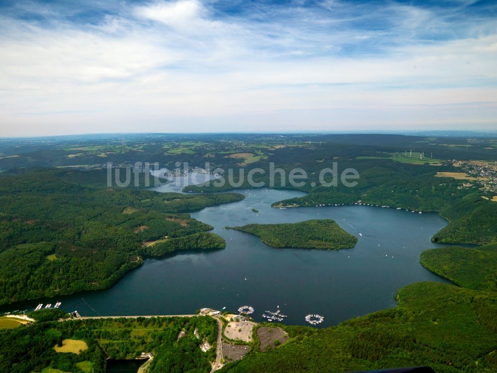 Luftaufnahme Heimbach - Der Rurstausee am Ortsteil Hasenfelde in der Stadt Heimbach im Bundesland Nordrhein-Westfalen
