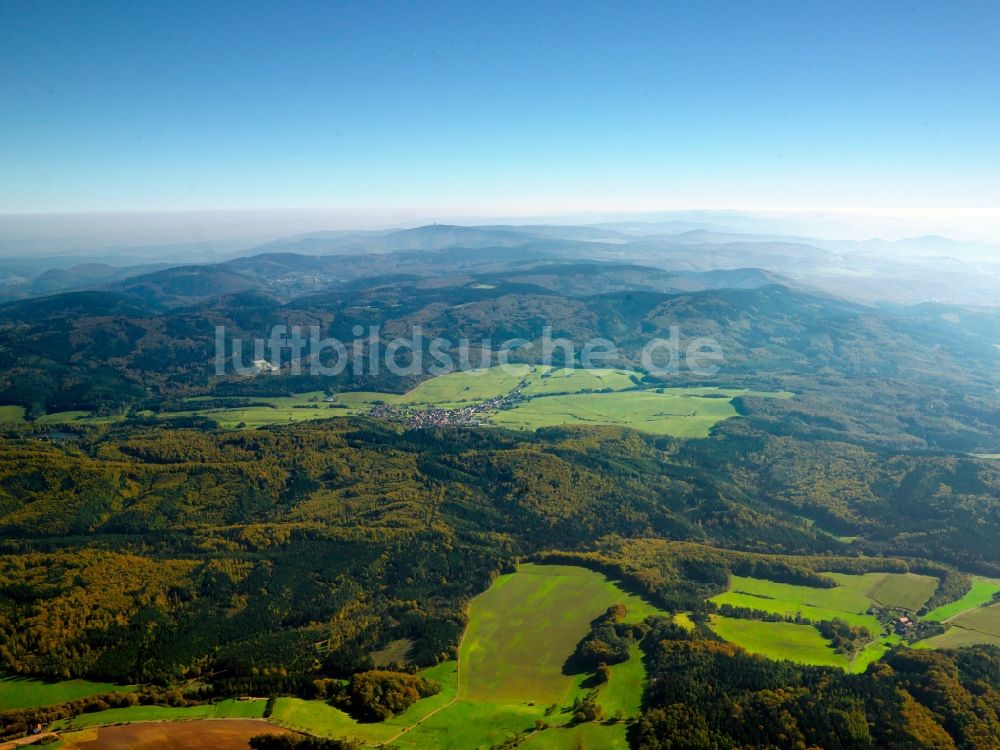 Luftbild Marksuhl - Der Thüringer Wald bei Eckardtshausen in der Gemeinde Marksuhl im Bundesland Thüringen