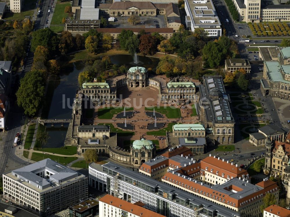Dresden aus der Vogelperspektive: Der Zwinger in Dresden im Bundesland Sachsen