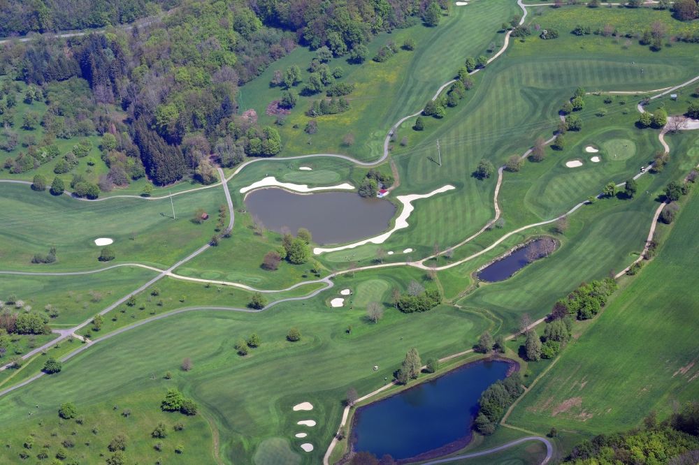 Luftbild Kandern - Detail vom Golfplatz des Golfclub Markgräflerland in Kandern im Bundesland Baden-Württemberg, Deutschland