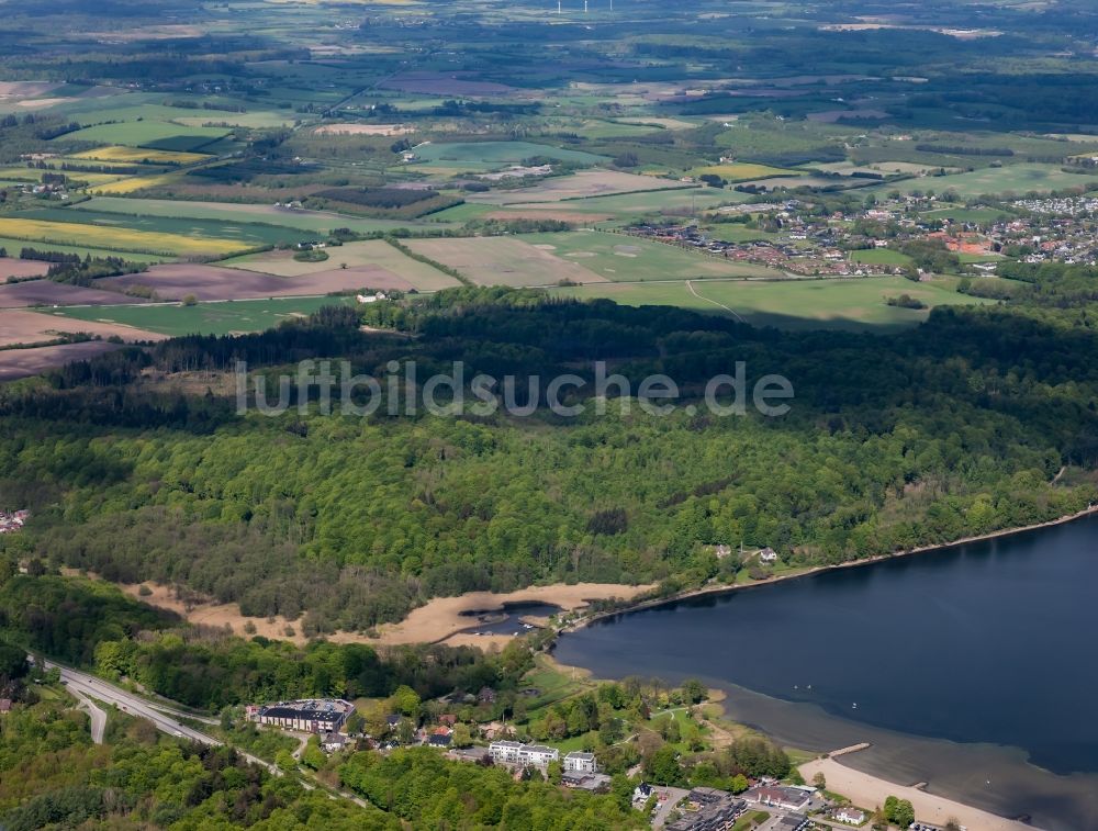 Luftaufnahme Krusa - Deutsch-dänischer Grenzübergang Schusterkate in Harrislee in Schleswig-Holstein, Deutschland
