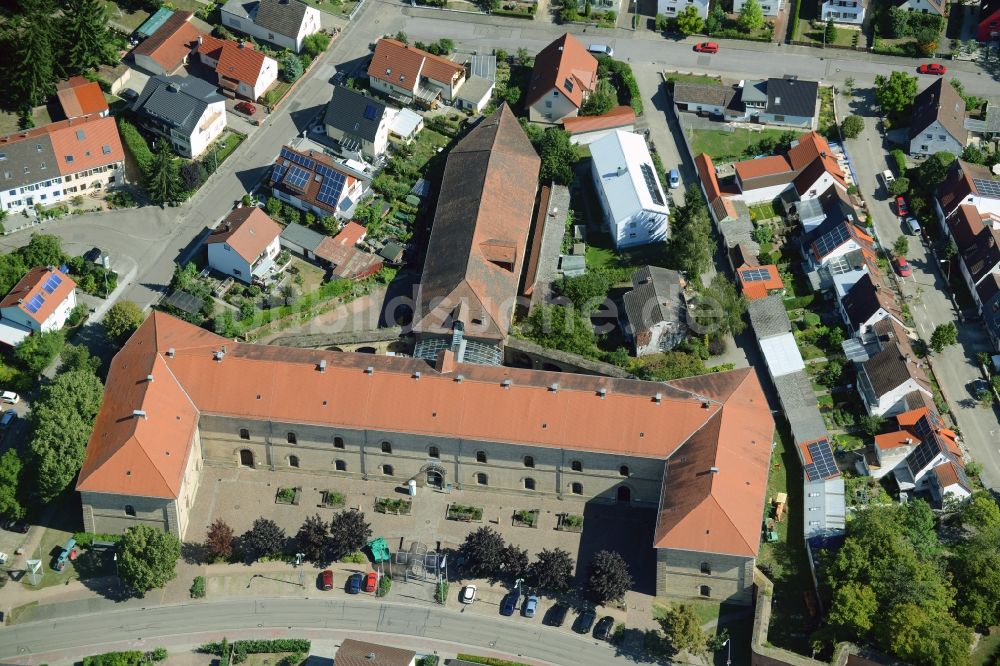 Luftbild Germersheim - Deutsches Straßenmuseum und Fragmente der Festungsanlage am Zeughaus in Germersheim im Bundesland Rheinland-Pfalz