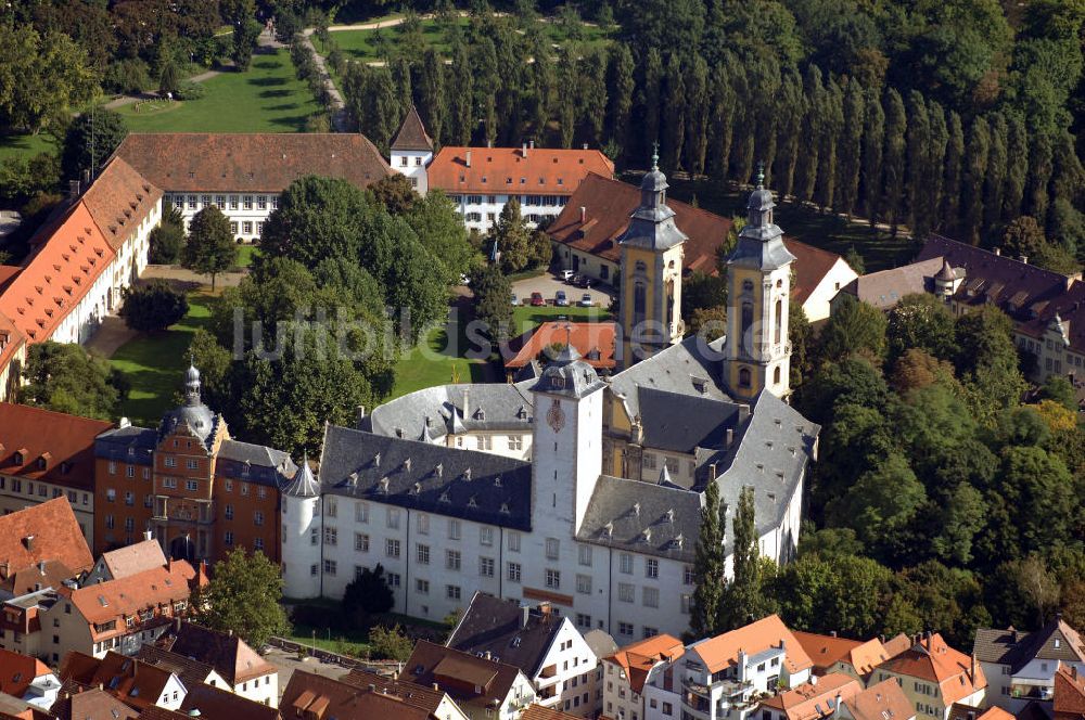 Luftaufnahme Bad Mergentheim - Deutschordensschloss Bad Mergentheim mit Schlosskirche und Deutschordensmuseum