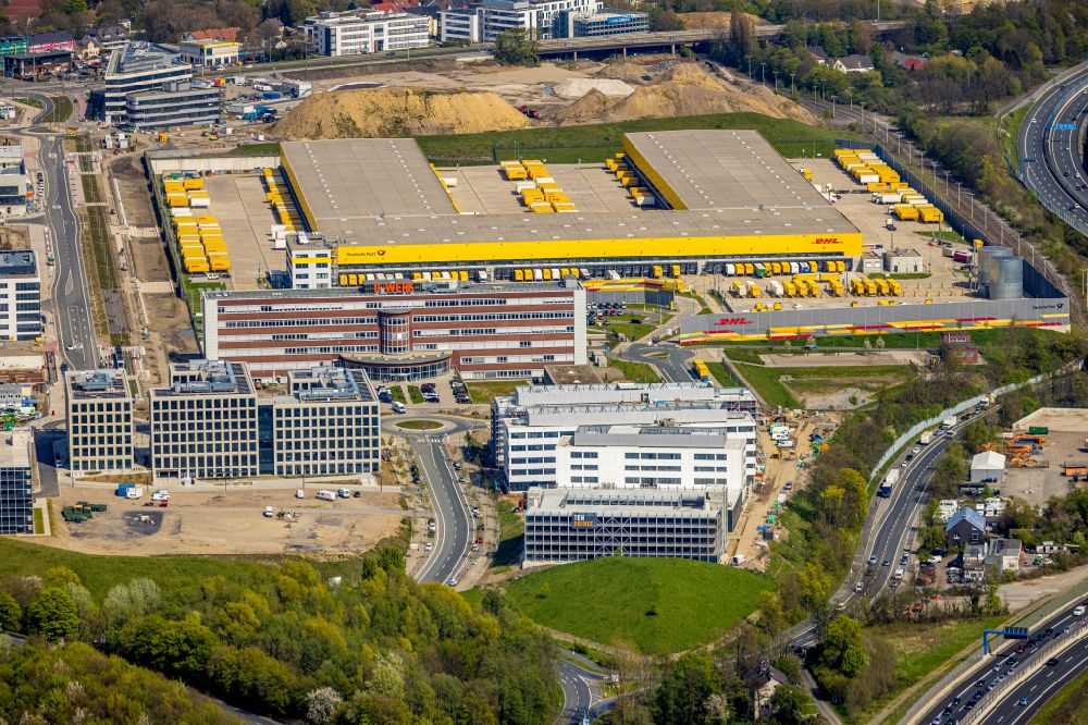 Luftaufnahme Bochum - DHL- Hub- Gebäudekomplexes im Entwicklungsgebiet MARK 517 in Bochum im Bundesland Nordrhein-Westfalen, Deutschland