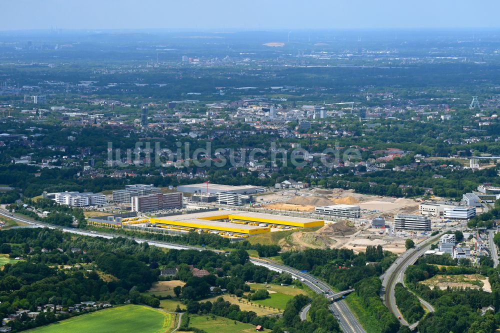Bochum von oben - DHL- Hub- Gebäudekomplexes im Entwicklungsgebiet MARK 517 in Bochum im Bundesland Nordrhein-Westfalen, Deutschland