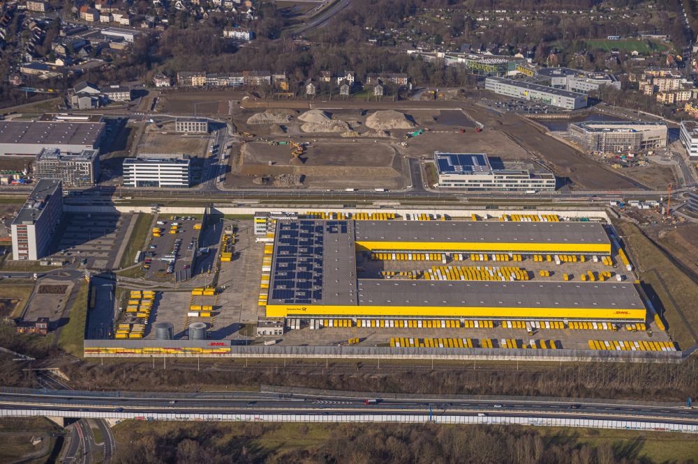 Bochum von oben - DHL Logistikzentrum auf dem Gelände des Entwicklungsgebiet MARK 517 in Bochum im Bundesland Nordrhein-Westfalen, Deutschland