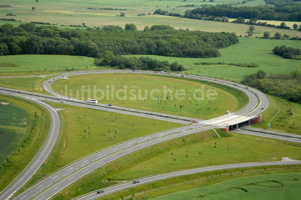 Luftbild Stralsund - Die Autobahn Anschlussstelle Stralsund