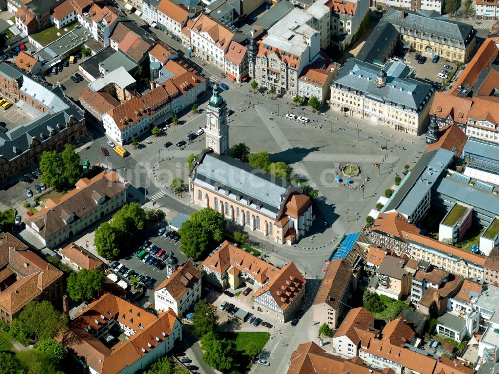 Eisenach von oben - Die Georgenkirche in Thüringen im Bundesland Thüringen