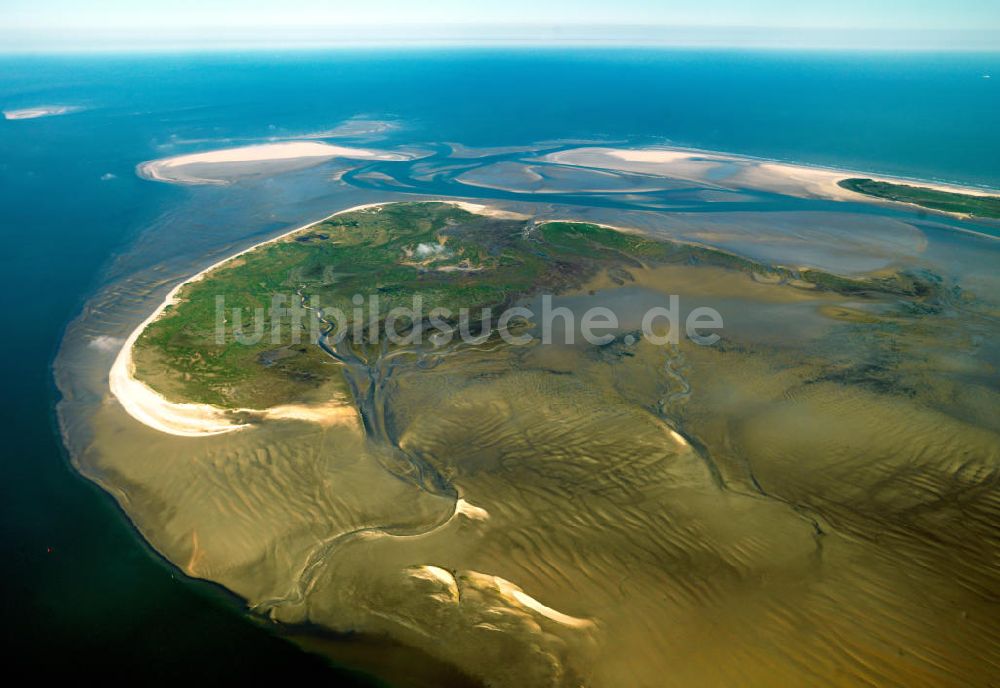 Memmert aus der Vogelperspektive: Die Insel Memmert im Wattenmeer der Nordsee im Bundesland Niedersachsen