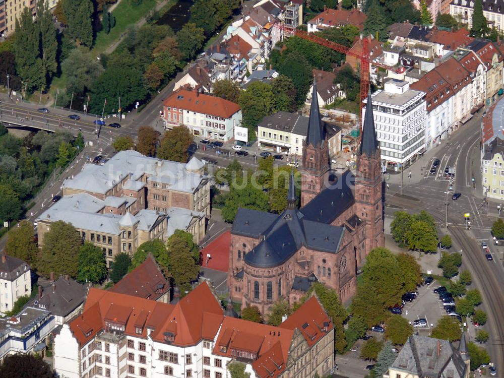 Luftbild Freiburg im Breisgau - Die Johanneskirche in Freiburg, Baden-Württemberg