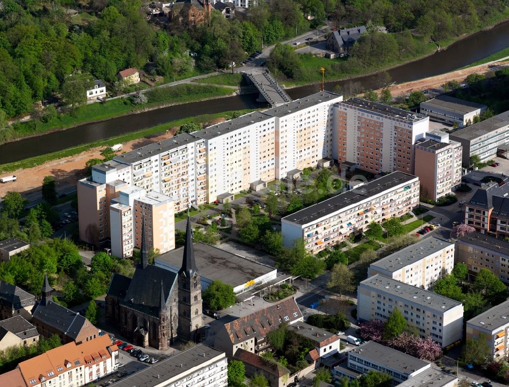 Luftbild Zwickau - Die Katharinenkriche in Zwickau im Bundesland Sachsen