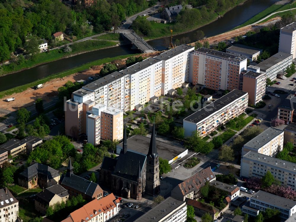 Luftaufnahme Zwickau - Die Katharinenkriche in Zwickau im Bundesland Sachsen