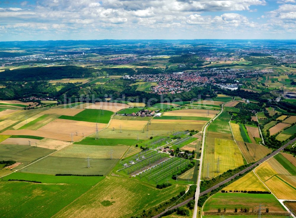 Luftaufnahme Markgröningen - Die Landschaft um Markgröningen im Landkreis Ludwigsburg im Bundesland Baden-Württemberg