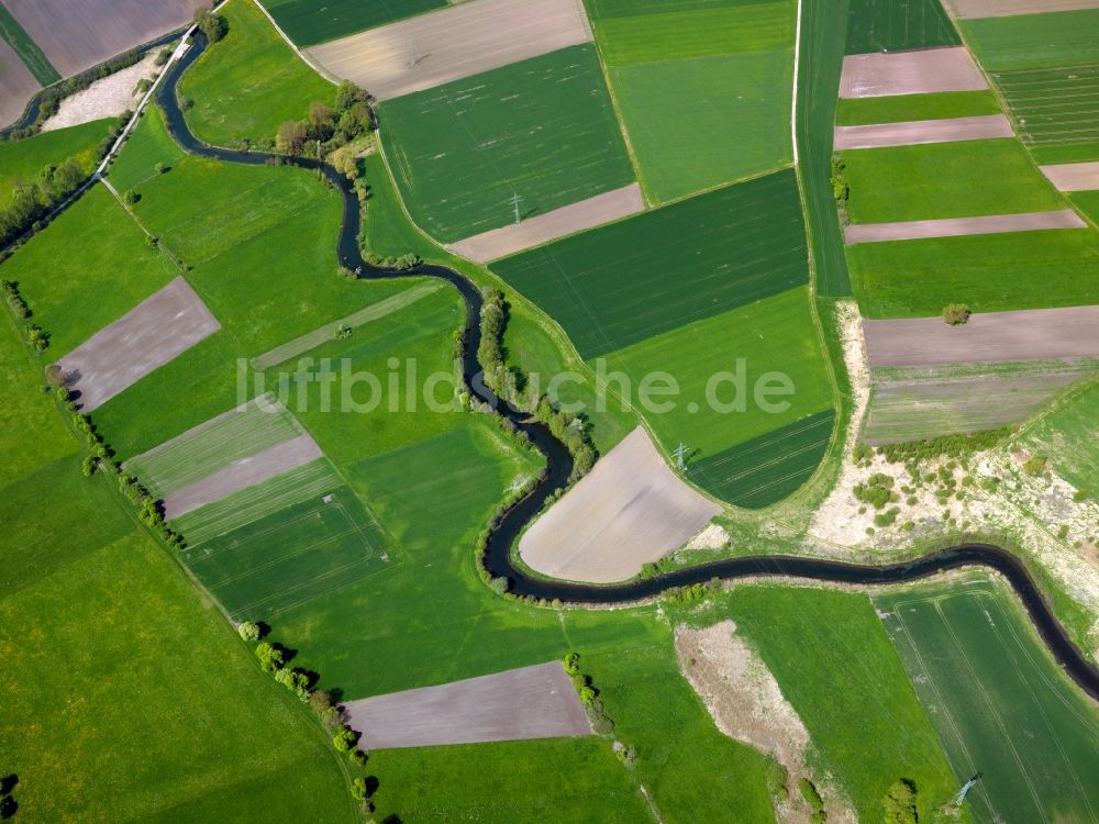 Luftaufnahme Langenau - Die Nau im Ortsgebiet Langenau im Bundesland Baden-Württemberg