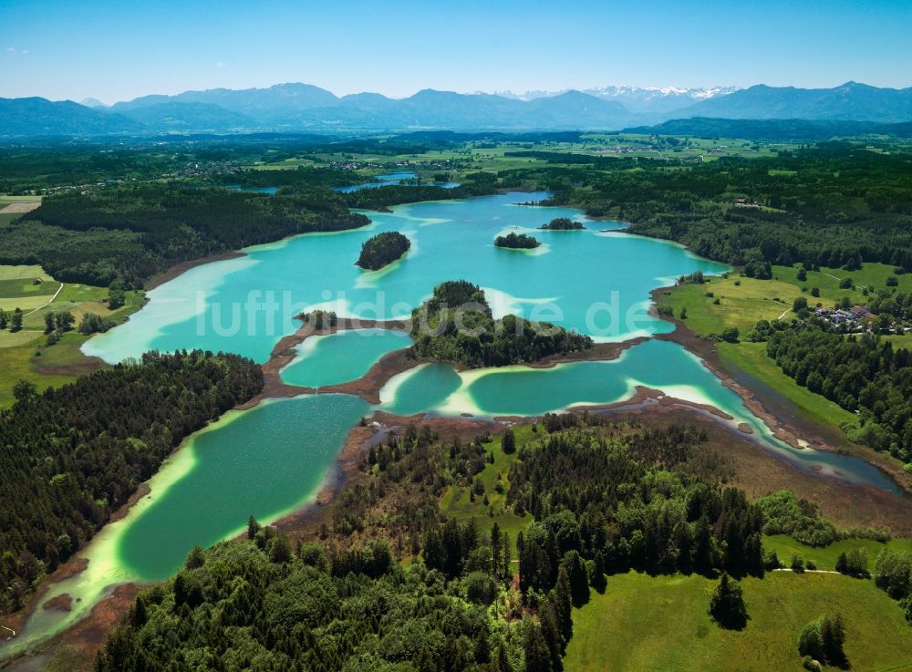 Seeshaupt aus der Vogelperspektive: Die Osterseen in der Gemeinde Seeshaupt im Bundesland Bayern