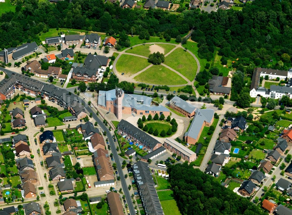 Inden/Altdorf von oben - Die St.Clemens und Pankratius in Inden/Altdorf im Bundesland Nordrhein-Westfalen