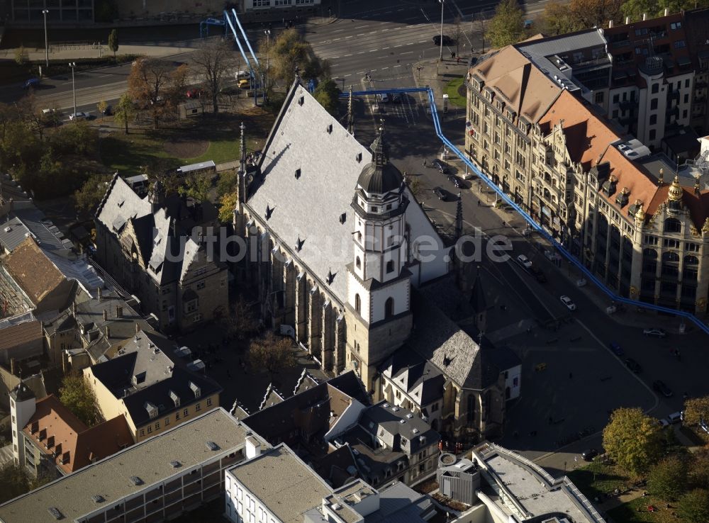 Luftaufnahme Leipzig - Die Thomaskirche in Leipzig im Bundesland Sachsen