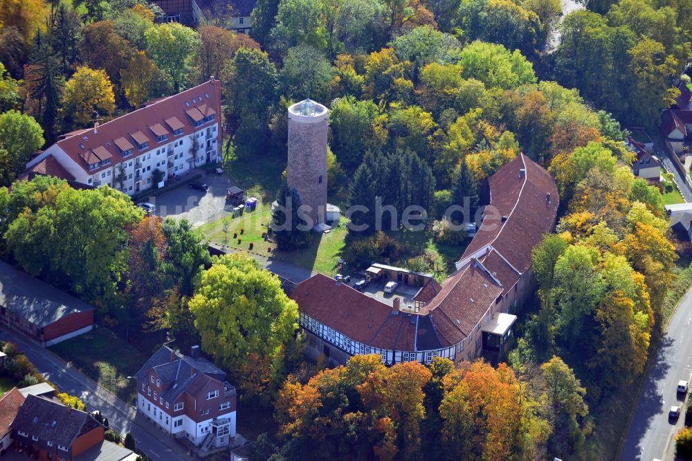 Vienenburg von oben - Die Vienenburg im gleichnamigen Ort im Bundesland Niedersachsen