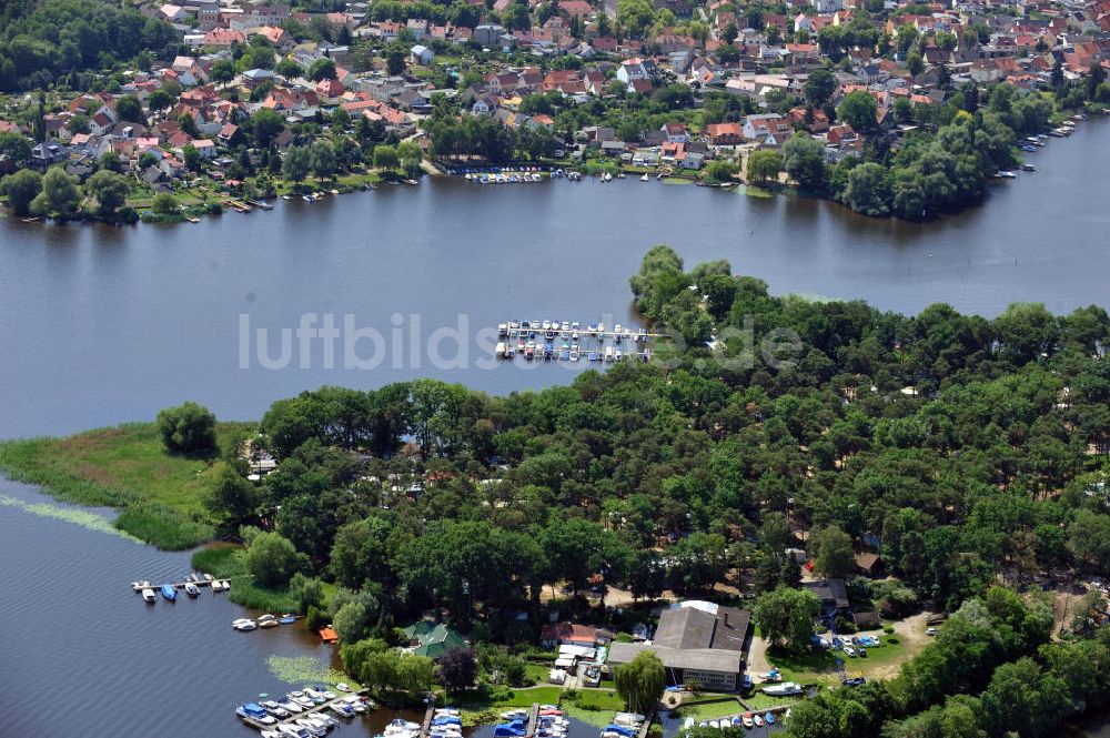 Schwielowsee aus der Vogelperspektive: Die Wentdorf Halbinsel des Templiner Sees in Brandenburg
