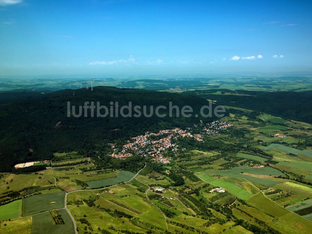 Luftbild Dannenfels - Donnersberg und Ortsansicht von Dannenfels im Bundesland Rheinland-Pfalz