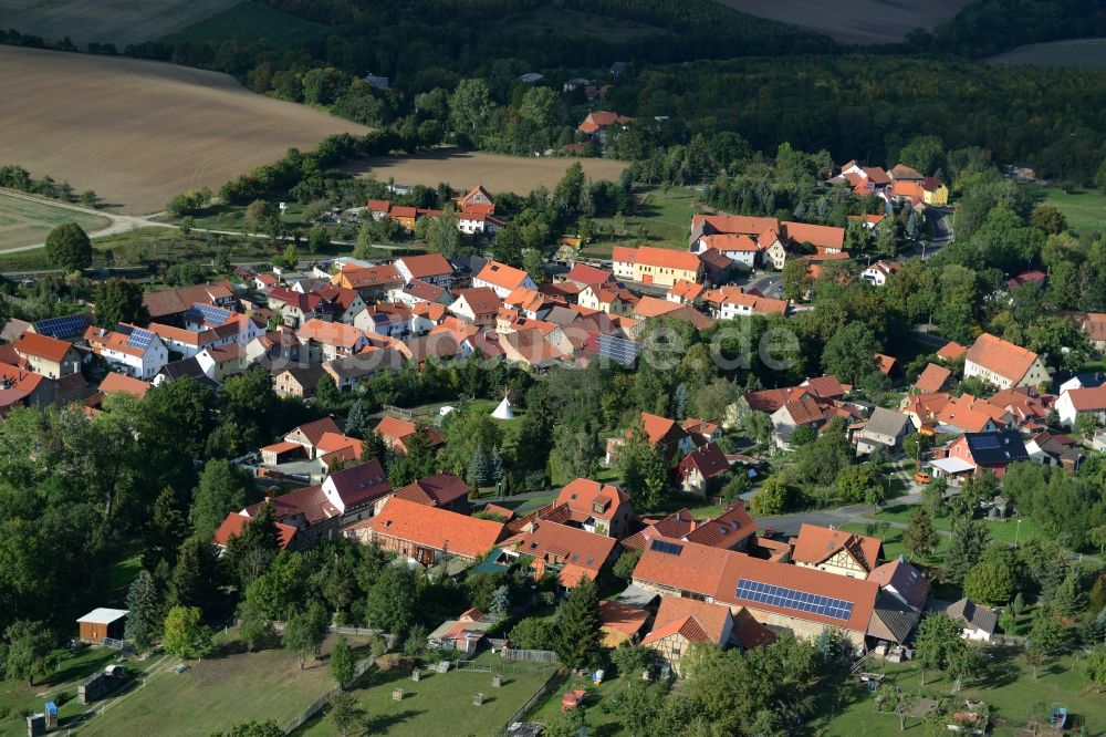 Luftaufnahme Alkersleben - Dorf - Ansicht von Alkersleben im Bundesland Thüringen