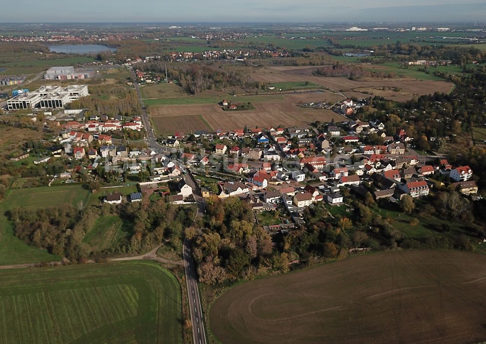 Bruckdorf von oben - Dorf - Ansicht in Bruckdorf im Bundesland Sachsen-Anhalt, Deutschland