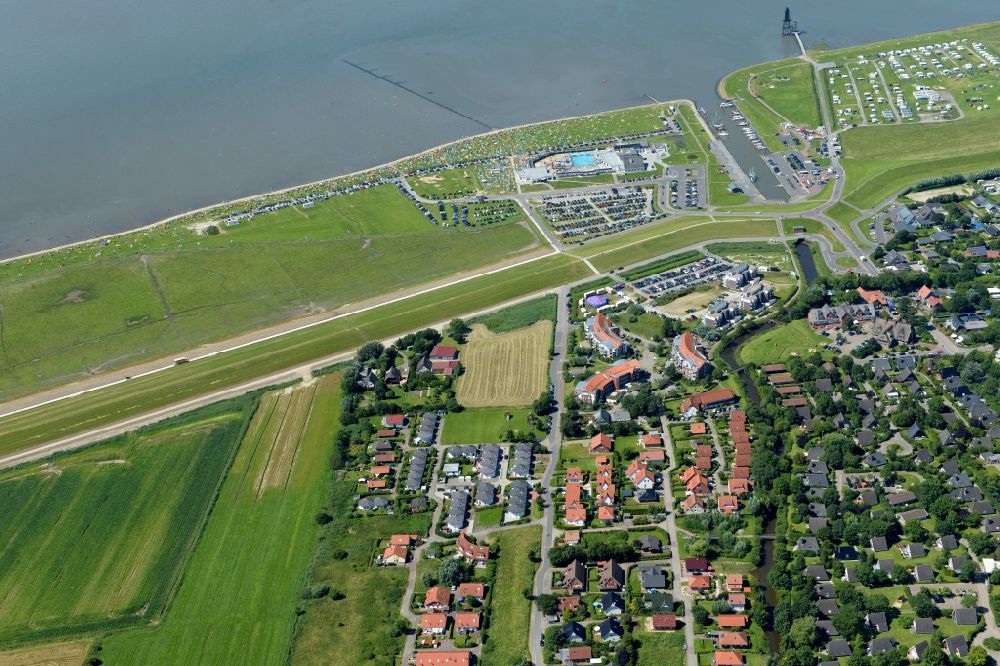 Wurster Nordseeküste von oben - Dorf - Ansicht von Dorumer Neufeld in Wurster Nordseeküste im Bundesland Niedersachsen