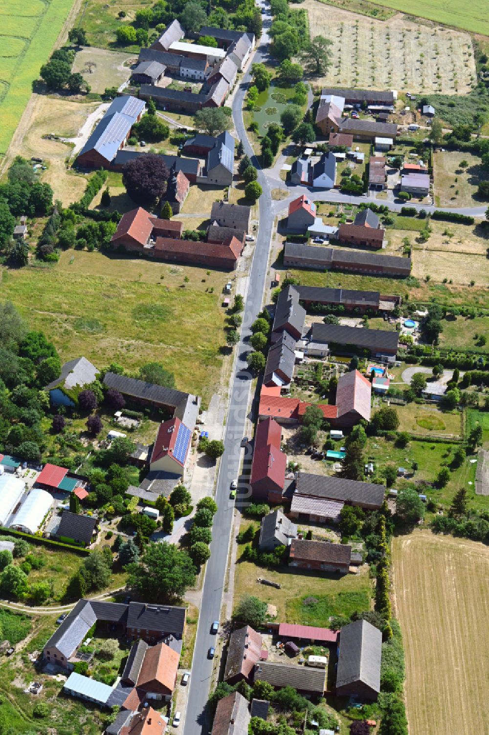 Luftaufnahme Niedergörsdorf - Dorf - Ansicht von Eckmannsdorf in Niedergörsdorf im Bundesland Brandenburg, Deutschland
