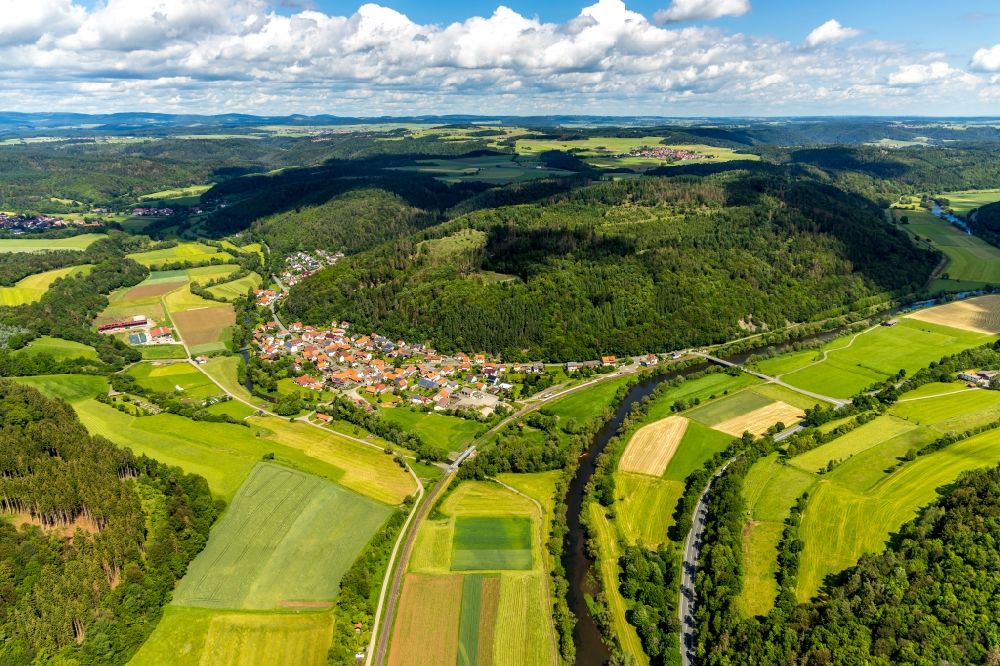Ederbringhausen von oben - Dorf - Ansicht in Ederbringhausen im Bundesland Hessen, Deutschland