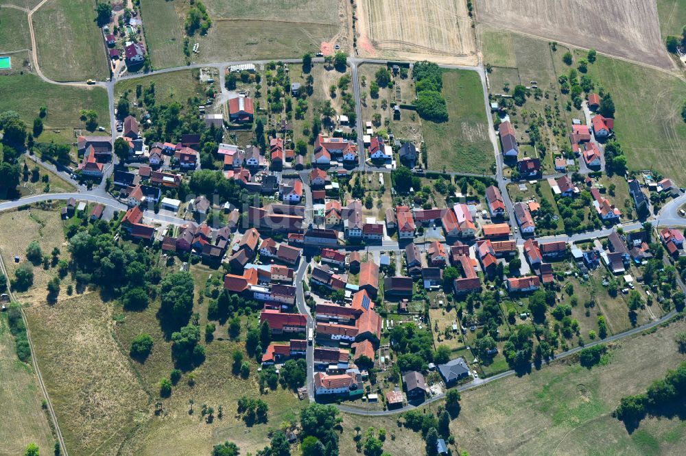 Ehrenberg aus der Vogelperspektive: Dorf - Ansicht in Ehrenberg im Bundesland Thüringen, Deutschland