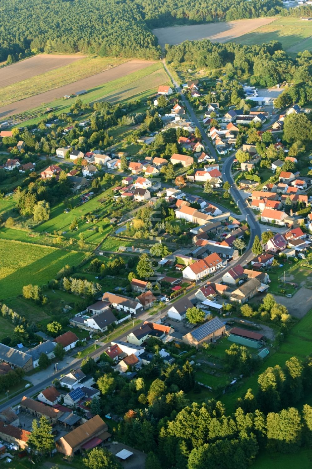 Luftaufnahme Emstal - Dorf - Ansicht in Emstal im Bundesland Brandenburg, Deutschland