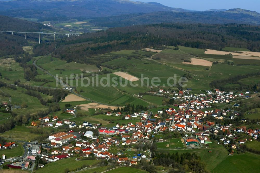 Luftbild Oberzell - Dorf- Ansicht der Gemeinde Oberzell im Bundesland Hessen, Deutschland