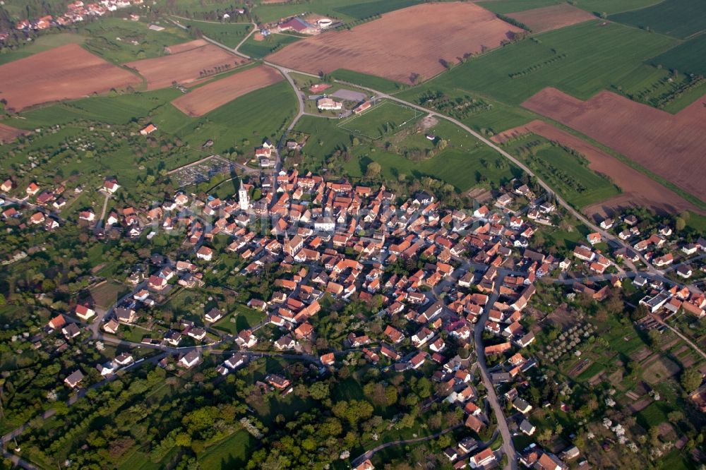 Gœrsdorf aus der Vogelperspektive: Dorf - Ansicht in Gœrsdorf in Grand Est, Frankreich