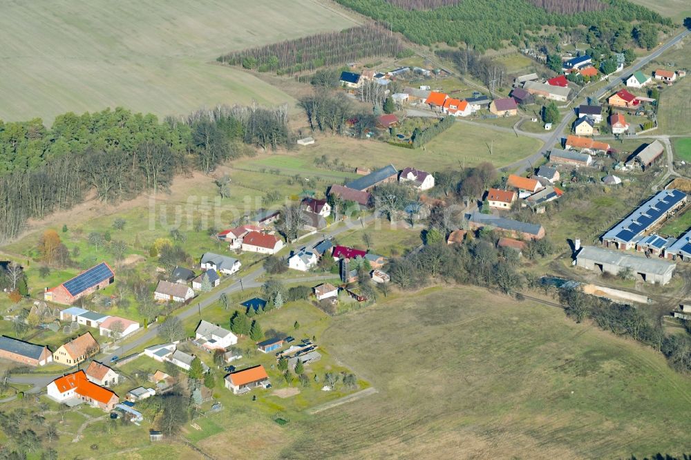 Luftaufnahme Goschen - Dorf - Ansicht in Goschen im Bundesland Brandenburg, Deutschland