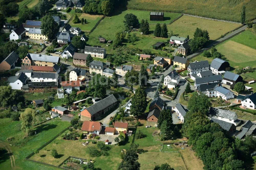 Waltersdorf von oben - Dorf - Ansicht von Greiz im Bundesland Thüringen