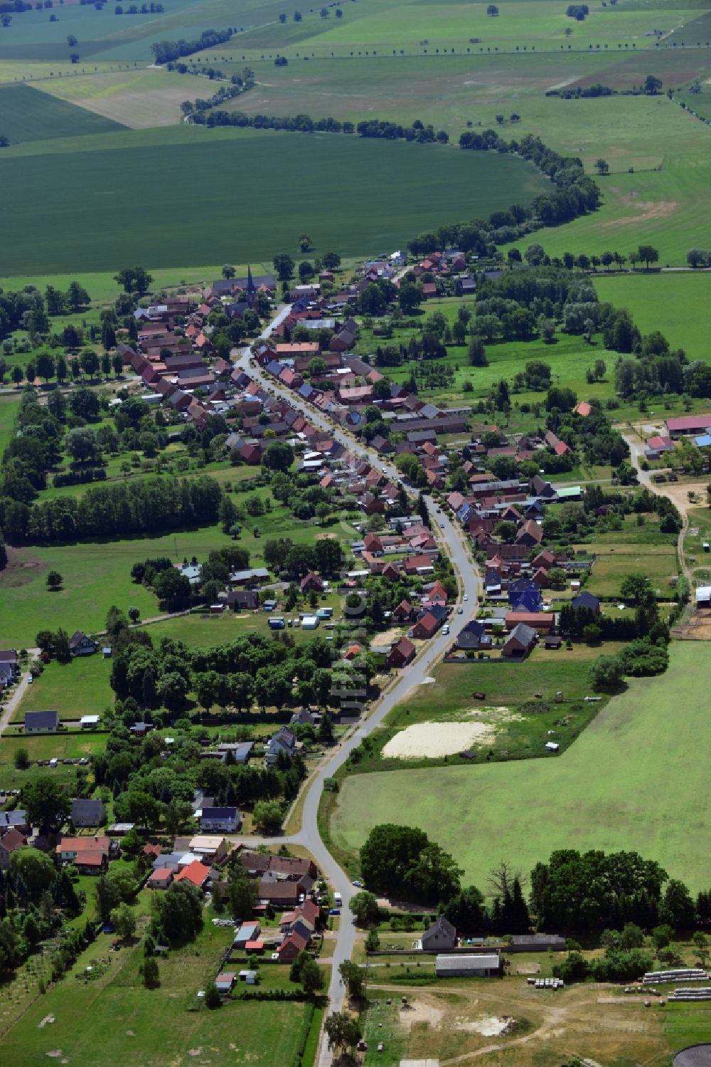 Luftbild Gross Lüben - Dorf - Ansicht in Gross Lüben im Bundesland Brandenburg, Deutschland