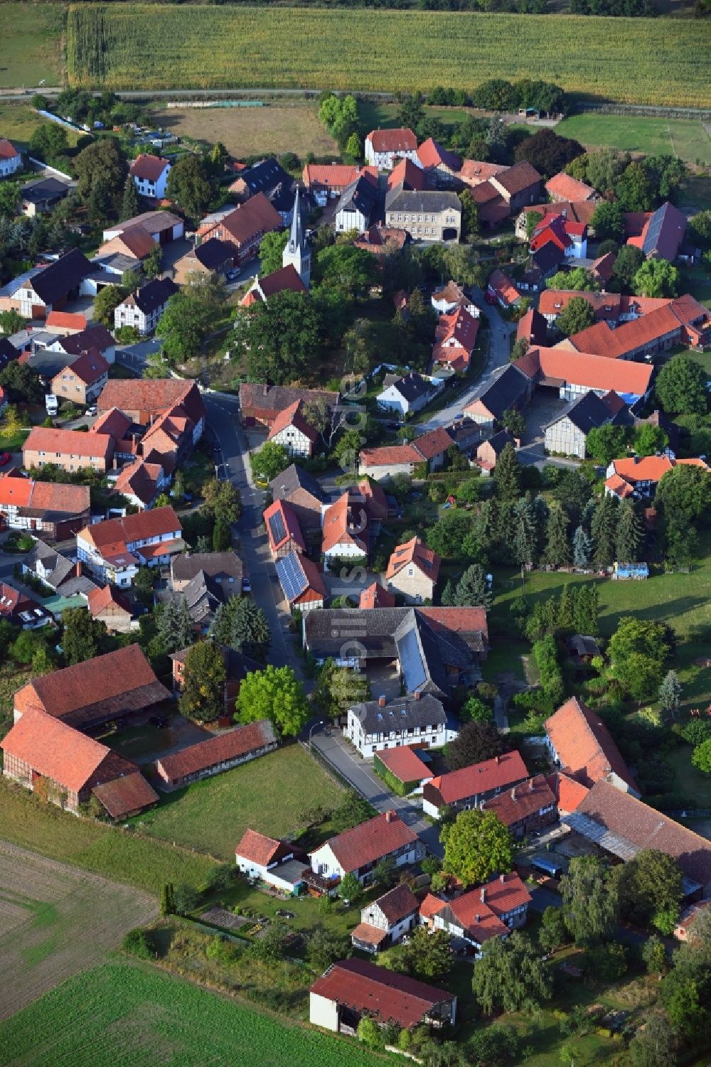 Gross Steinum aus der Vogelperspektive: Dorf - Ansicht in Gross Steinum im Bundesland Niedersachsen, Deutschland