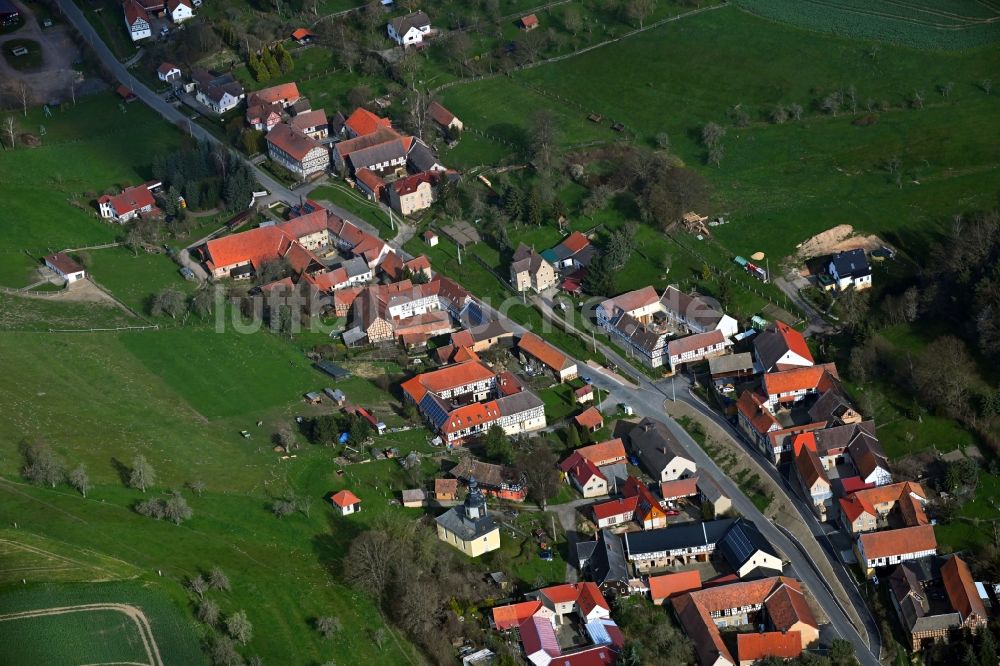 Hellborn von oben - Dorf - Ansicht in Hellborn im Bundesland Thüringen, Deutschland