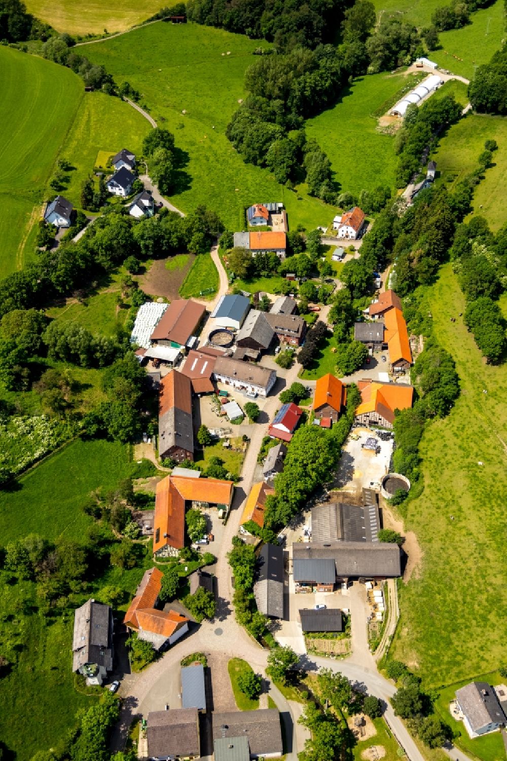 Hemmighausen aus der Vogelperspektive: Dorf - Ansicht in Hemmighausen im Bundesland Hessen, Deutschland