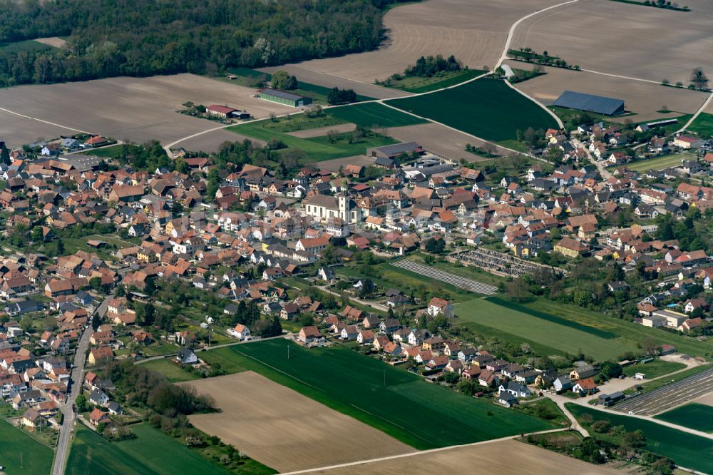 Luftbild Hilsenheim - Dorf - Ansicht in Hilsenheim in Grand Est, Frankreich