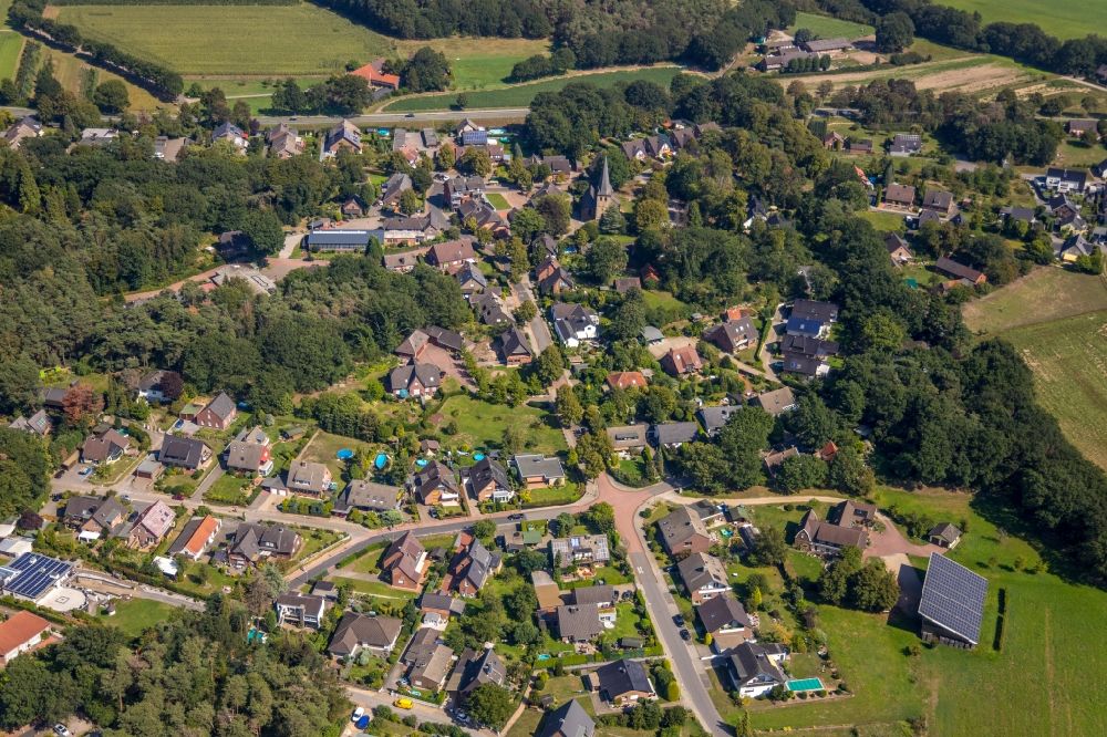 Luftbild Hünxe - Dorf - Ansicht in Hünxe im Bundesland Nordrhein-Westfalen, Deutschland