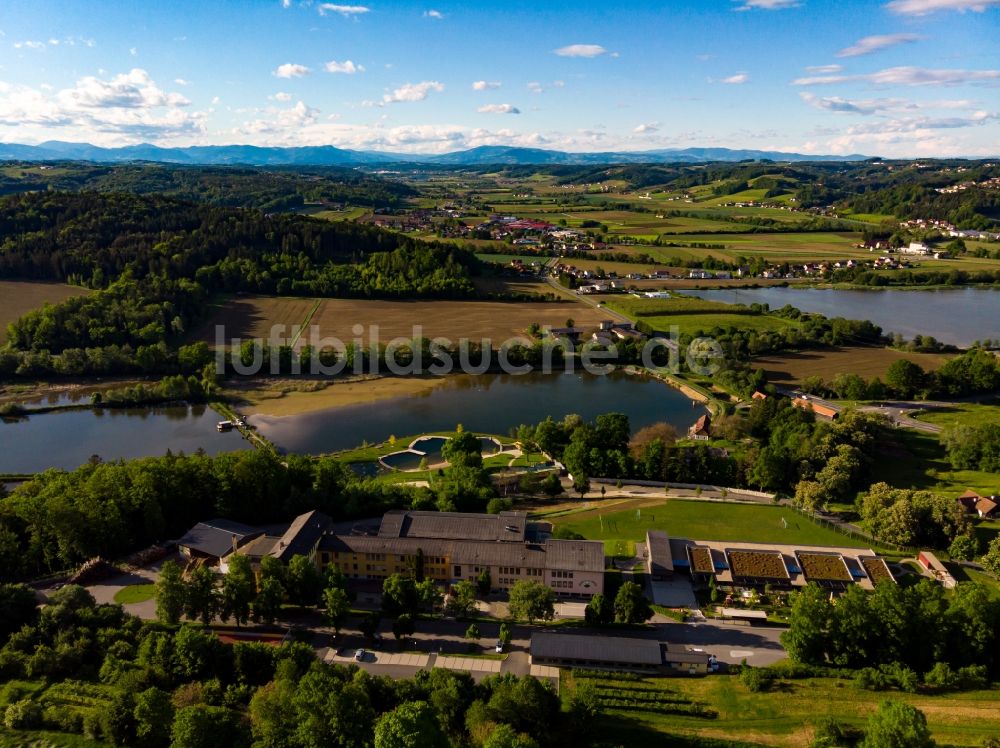 Kirchberg an der Raab von oben - Dorf - Ansicht in Kirchberg an der Raab in Steiermark, Österreich