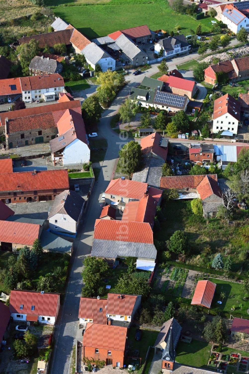 Luftaufnahme Klinze - Dorf - Ansicht in Klinze im Bundesland Sachsen-Anhalt, Deutschland